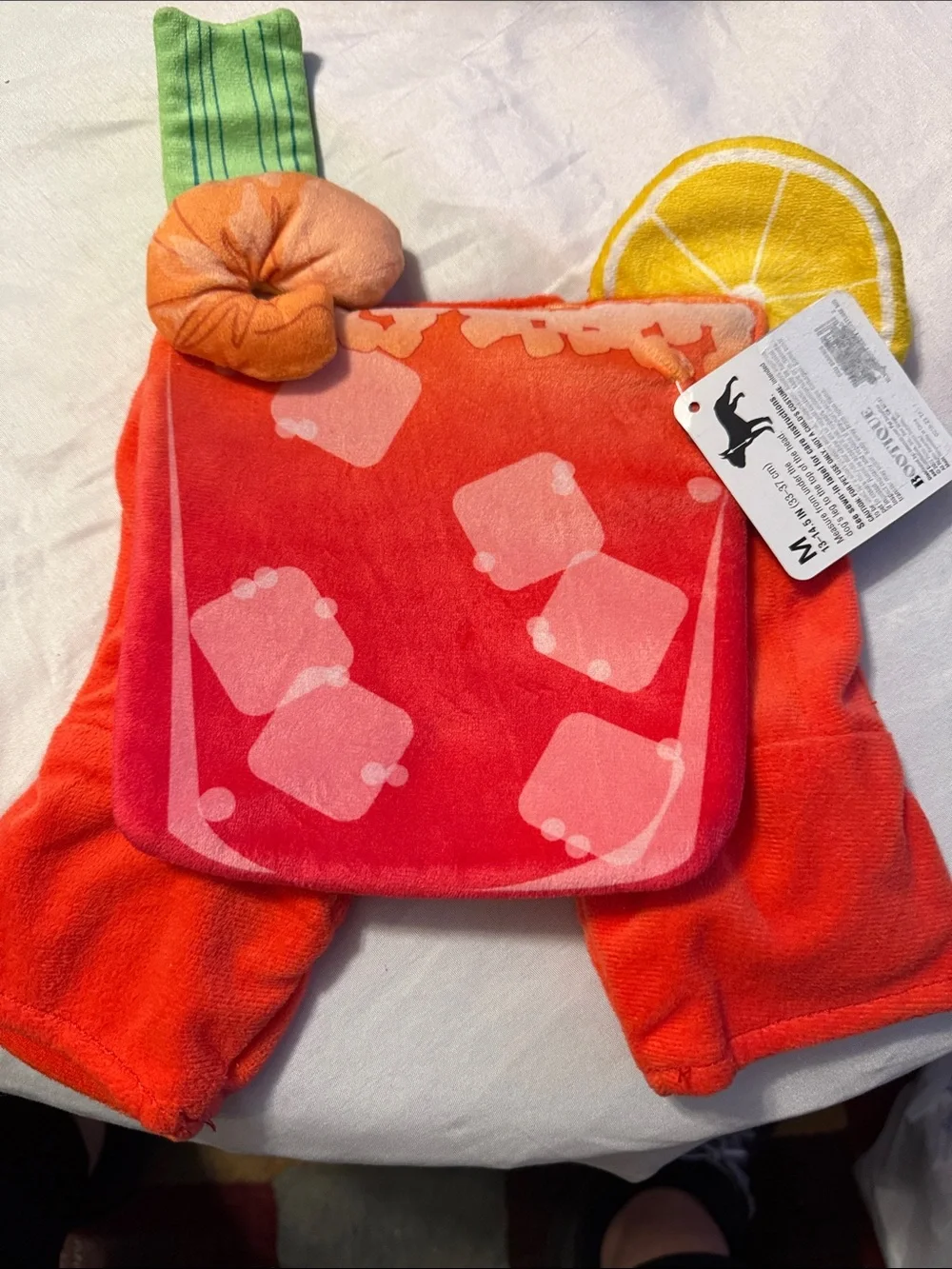Plush Bloody Mary Dog/Cat Costume with Lemon and Shrimp Accent- medium- NWT